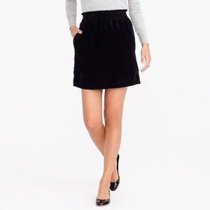 J.Crew Black Velvet Mini Skirt (Size 0)